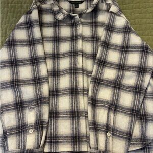 Banana Republic Navy and White Plaid Button Down Shirt